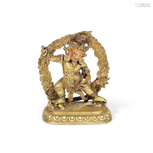 Tibet, 19th century A gilt copper-alloy figure of Vajrapani