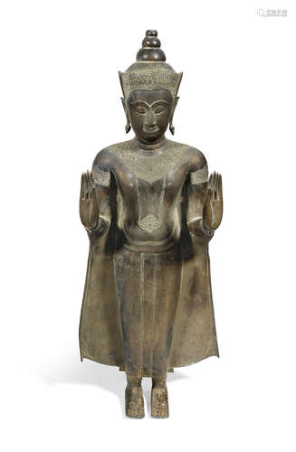 Thailand, 20th century A very large copper-alloy figure of Buddha