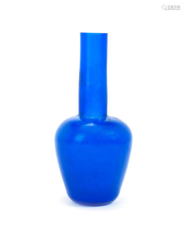 Daoguang incised four-character mark and of the period A blue glass bottle vase