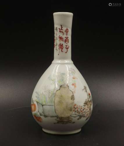 CHINESE QIANJIANG PAINTED PORCELAIN VASE