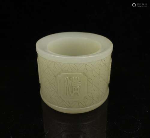 CHINESE WHITE JADE THUMB RING