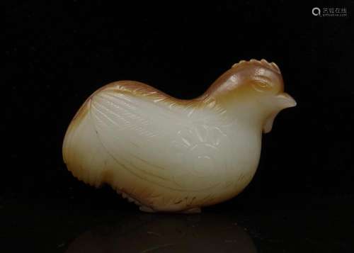 CHINESE WHITE JADE CARVED ROOSTER