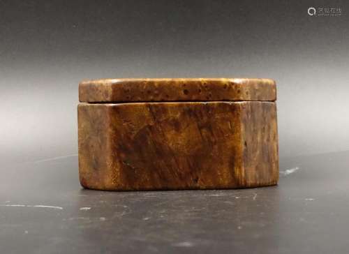 CHINESE BURLWOOD SCHOLAR COVER BOX