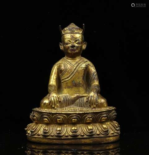 CHINESE GILT BRONZE FIGURE OF KARMA PAKSHI