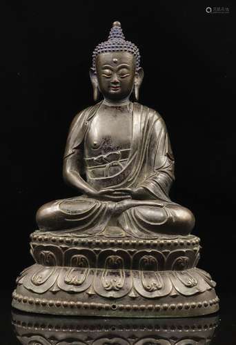 CHINESE BRONZE FIGURE OF SHAKYAMUNI