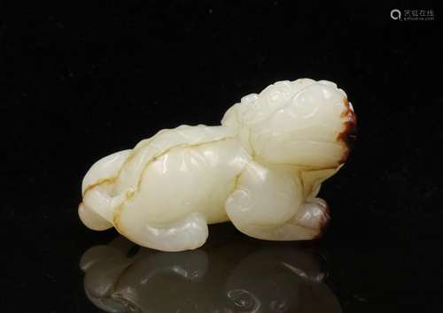 CHINESE WHITE JADE FOOLION