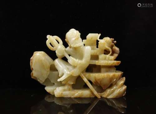 CHINESE WHITE JADE CARVED LOHAN