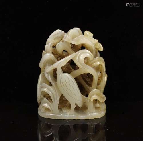 CHINESE WHITE JADE CARVED CENSER FINIAL
