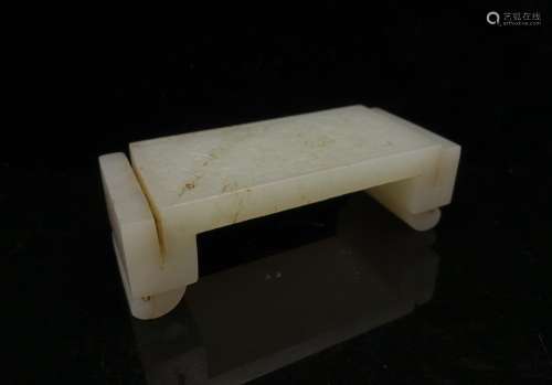 CHINESE WHITE JADE CARVED INK BED