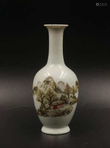 CHINESE INK COLOR PAINTED PORCELAIN VASE