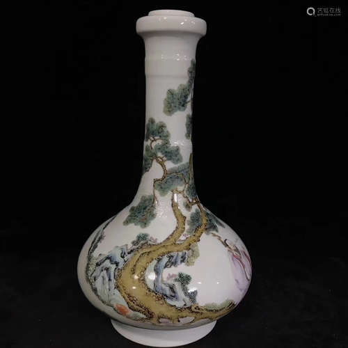 17-19 CENTURY, A PAIR OF STORY DESIGN GARLIC-HEAD-SHAPED VASE