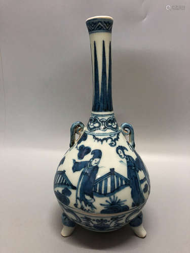 14TH-16TH CENTURY, A THREE-FOOT BLUE&WHITE CENSER, MING DYNASTY