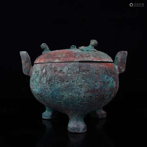 A BRONZE THREE-FOOT ANCIENT VESSEL, SPRING&AUTUMN PERIOD