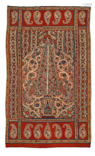 A Qajar embroidered and appliqué wool Resht Panel  Persia, 19th Century