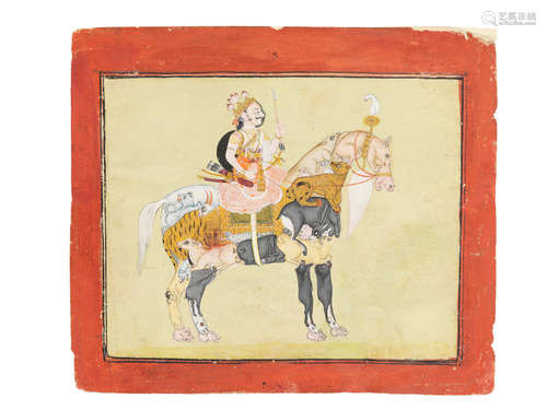 Rama seated on a composite horse formed of other animals Bundi, late 18th Century