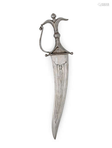 A steel dagger (chilanum) India, 17th Century