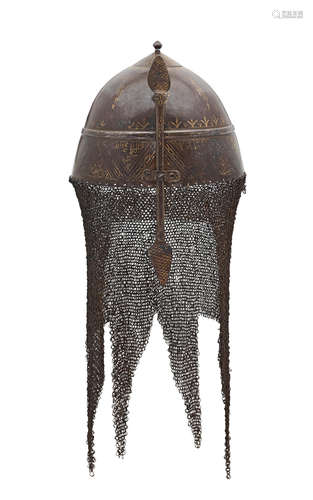 A gold damascened steel helmet Ottoman Empire, 19th Century