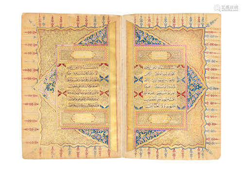 A finely illuminated Qur'an, probably copied by the tutor of Sultan 'Abd-al-Majid I (reg. 1839–1861), Muhammad Taher al-Shukri, a pupil of Abdul-Rahman al-Wasfi, and illuminated by Mahmud Helmi Ottoman Turkey, probably Constantinople, dated AH 1252/AD 1836-37