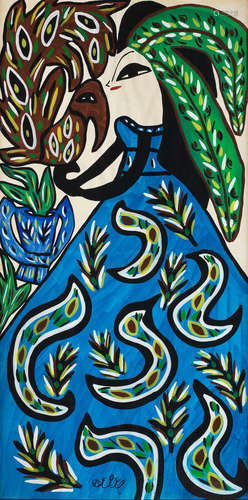 Femme et Oiseau Baya(Algerian, 1931-1998)