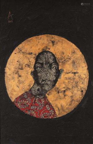 Portrait on Gold Orb Sabhan Adam(Syrian, born 1972)