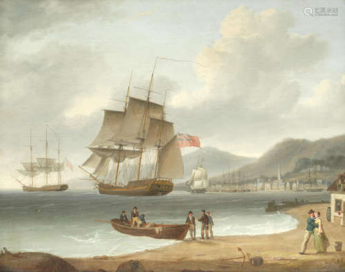 A fond farewell before the squadron sets sail  William Anderson(British, 1757-1837)