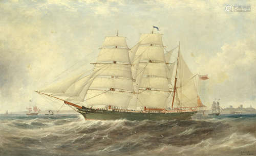 The barque Petunia off Tynemouth John Scott(British, 1802-1885)