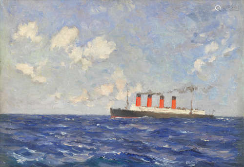 Lusitania steaming past the Irish coast Norman Wilkinson(British, 1878-1971)