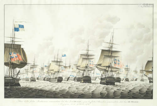 The Battle of Camperdown, 11th October 1797, a pair Franciscus Wram(Italian, 19th Century)