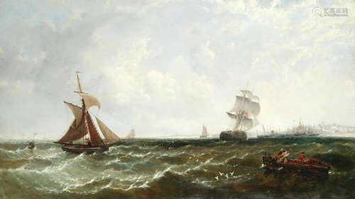 Hauling in the nets James Meadows, Snr.(British, 1788-1864)