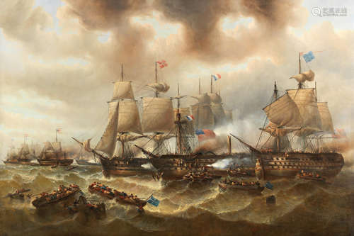 The Battle of Trafalgar François-Étienne Musin(Belgian, 1820-1888)