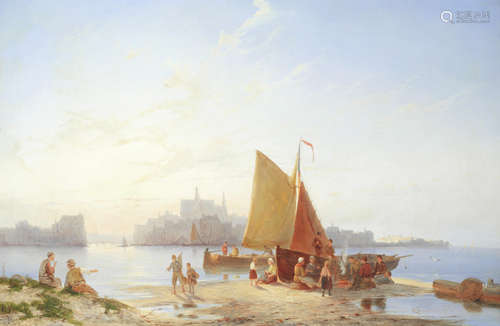 Kampen on the Zuider-Zee Pieter Cornelis Dommersen(Dutch, 1834-1908)