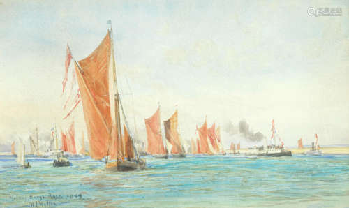 'Medway Barge Race 1899' William Lionel Wyllie, R.A.(British, 1851-1931)