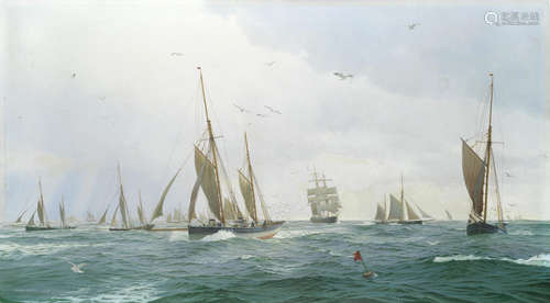 Racing yachts off Brixham Mark Richard Myers(American, born 1945)