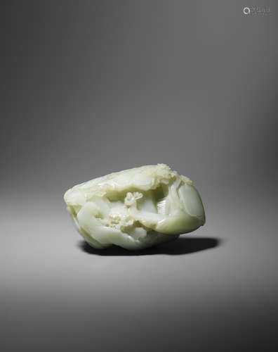 18th century A fine pale green jade boulder