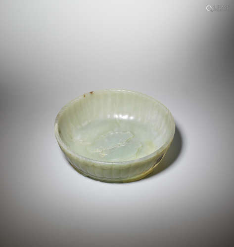 18th century A rare pale green jade 'double-fish' marriage bowl