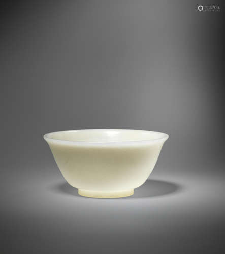 Qianlong  A rare and fine white jade bowl