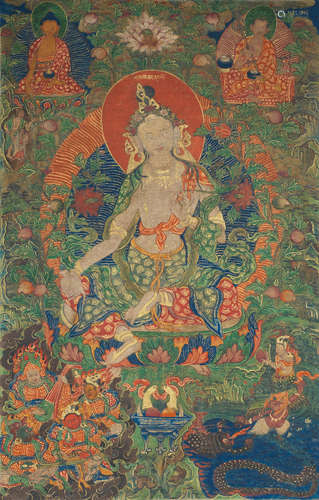 18th century A thangka of White Tara