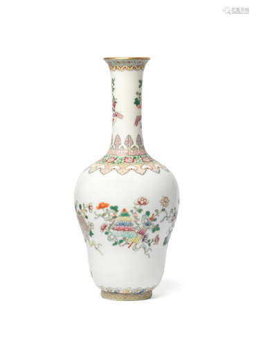 Guangxu six-character mark, Republic Period A famille rose bottle vase