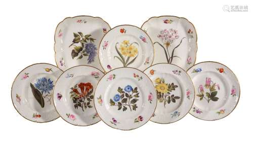 A Coalport botanical part dessert service