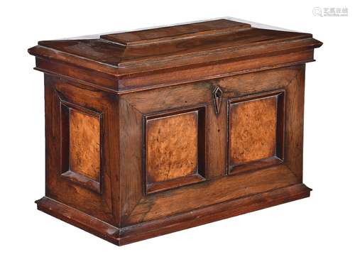 ϒ A substantial rosewood and burrwood tea chest