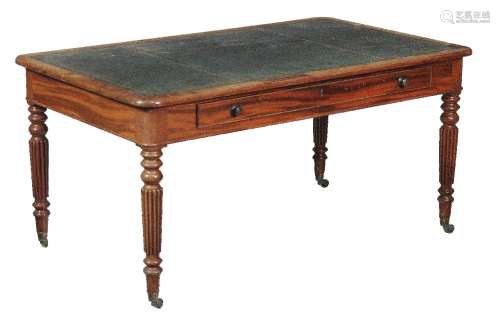 A George IV mahogany library or writing table
