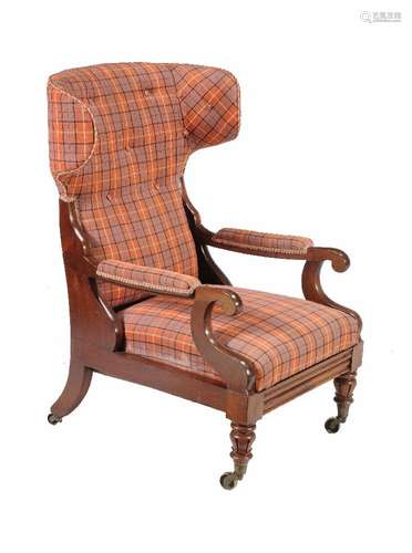 ϒ A William IV mahogany reclining armchair