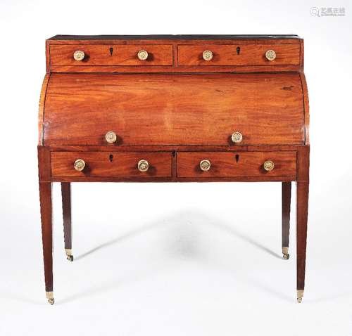 A George IV mahogany cylinder desk