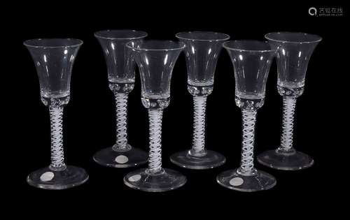 A set of eight opaque-twist wine glasses