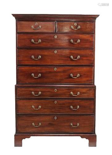 A George III mahogany chest on chest