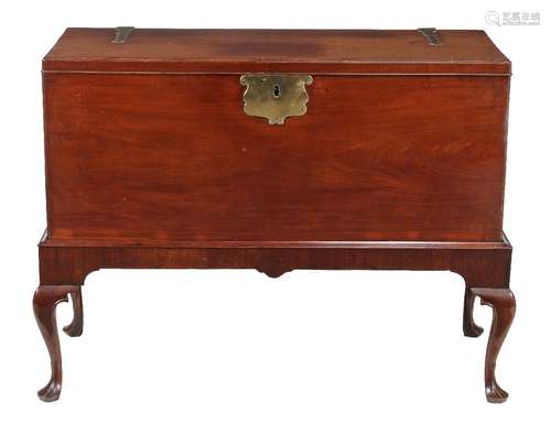 A George II mahogany and brass mounted chest on stand