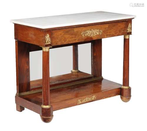 A Louis Philippe mahogany and gilt metal mounted console table