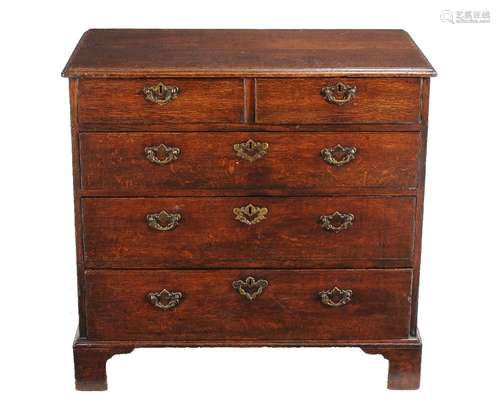 A George III oak chest of drawers