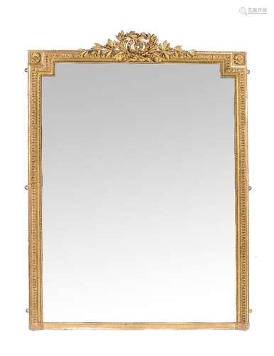 A Victorian giltwood overmantel wall mirror