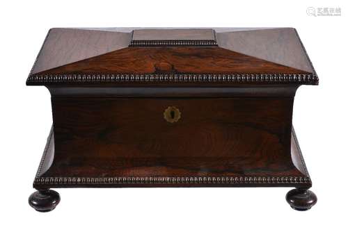 ϒ A Regency rosewood tea caddy